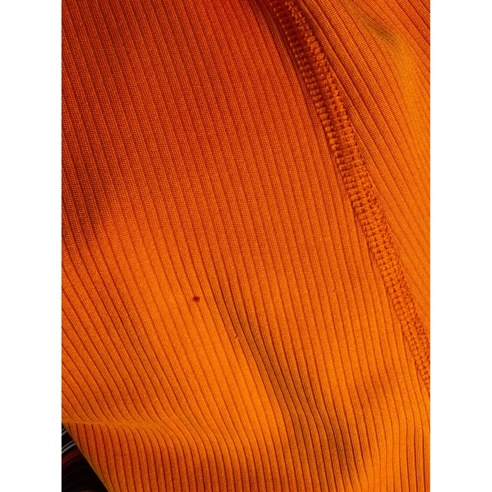 Nike Dri-FIT Ribbed Racerback Tank Top Orange Tight Fit Large - Picture 2 of 4